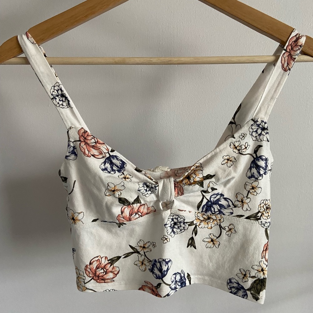 Pastel Floral Cropped Tank Top